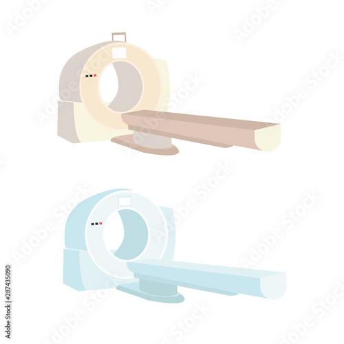 Falt tomograph collection. Equipment for MRI procedure. Healthcare research.
