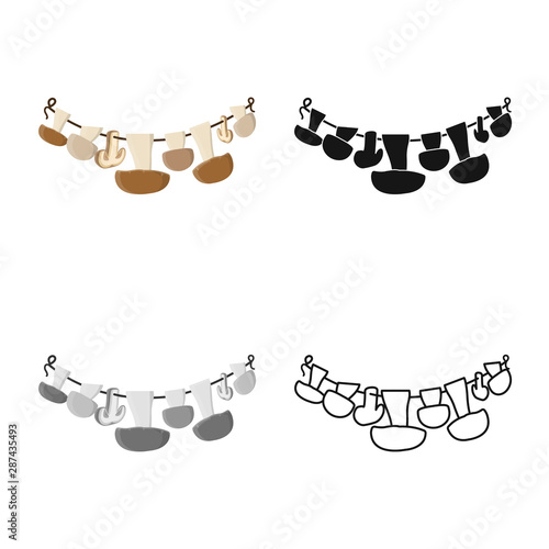 Vector design of mushroom and dry logo. Set of mushroom and eating stock vector illustration.