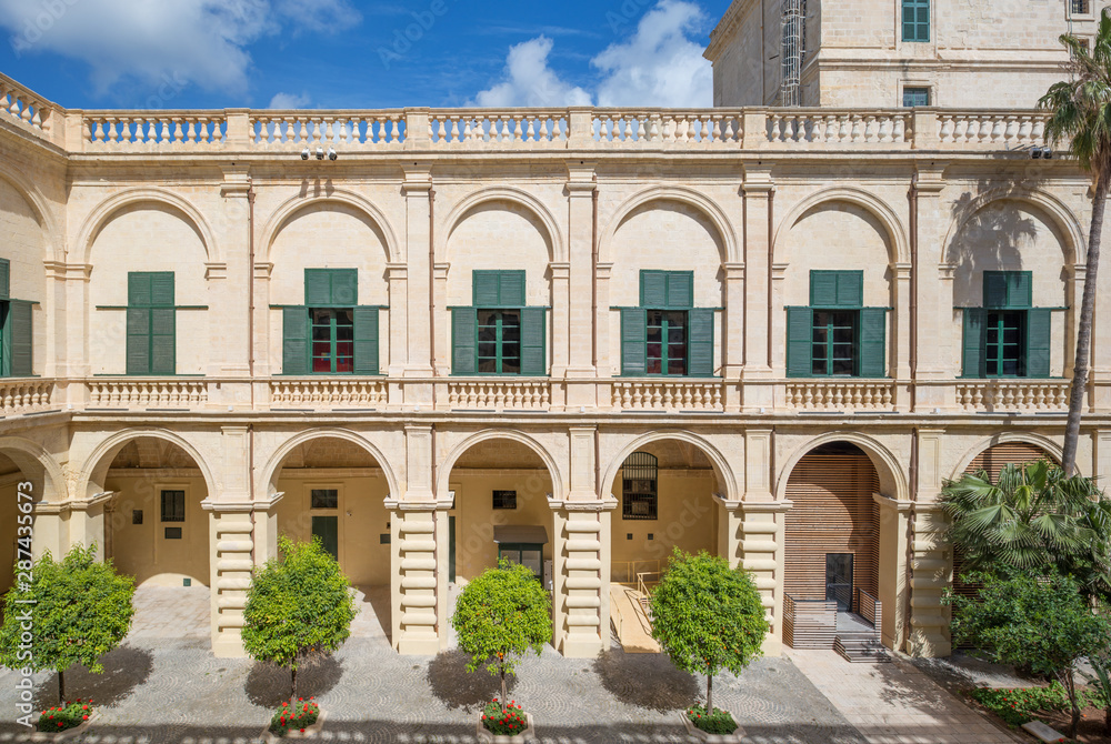 Courtyard of the Grand Master's Palace. Located in Valletta, Malta. 13 March 2018