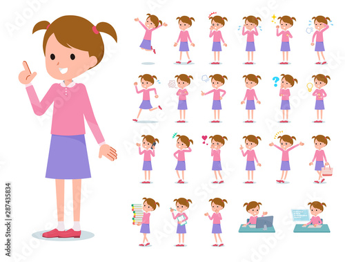 flat type Pink clothing girl_emotion