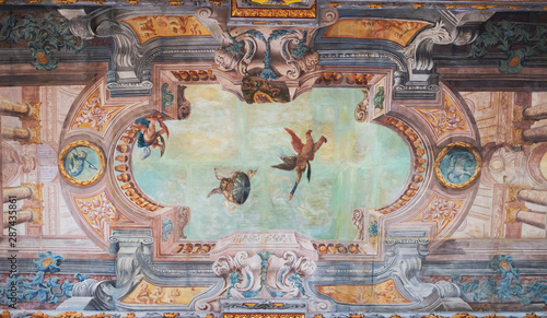 Wall painting in the Grand Master's Palace. Located in Valletta, Malta. 13 March 2018