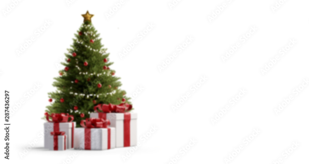 Naklejka premium Christmas presents under a tree 3d-illustration