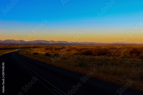 sunset in the desert