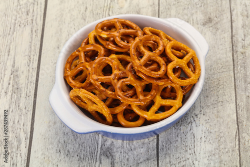 Salted tasty pretzel