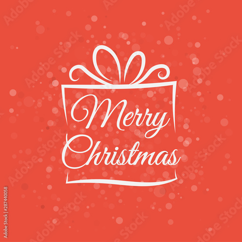 Christmas hand-drawn card in a flat style. Vector illustration.