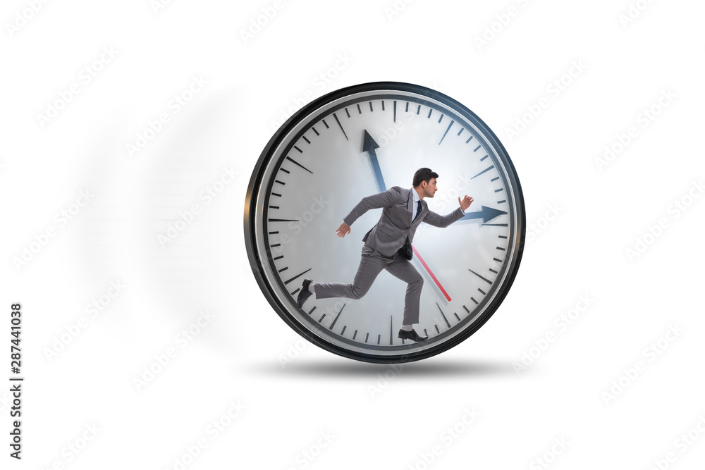 Businessman employee in time management concept Businessman employee in time management concept