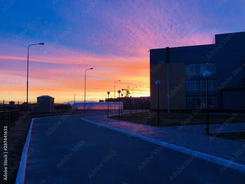 Obraz premium road to city at night
