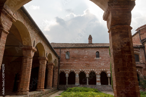 The abbey of Santa Maria di Vezzolano is a religious building in Romanesque and Gothic style, among the most important medieval monuments of Piedmont photo