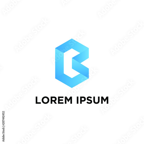 Free Download Initial uppercase letter B modern logo design template - GFXLoad