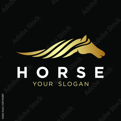 Creative Abstract Horse Head Logo Design Vector Symbol Illustration.