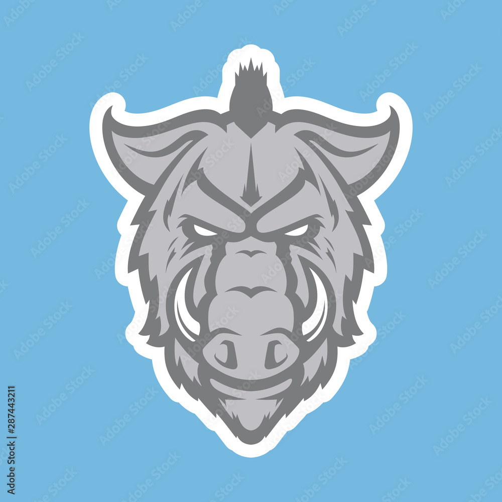 Naklejka premium Wild hog head mascot