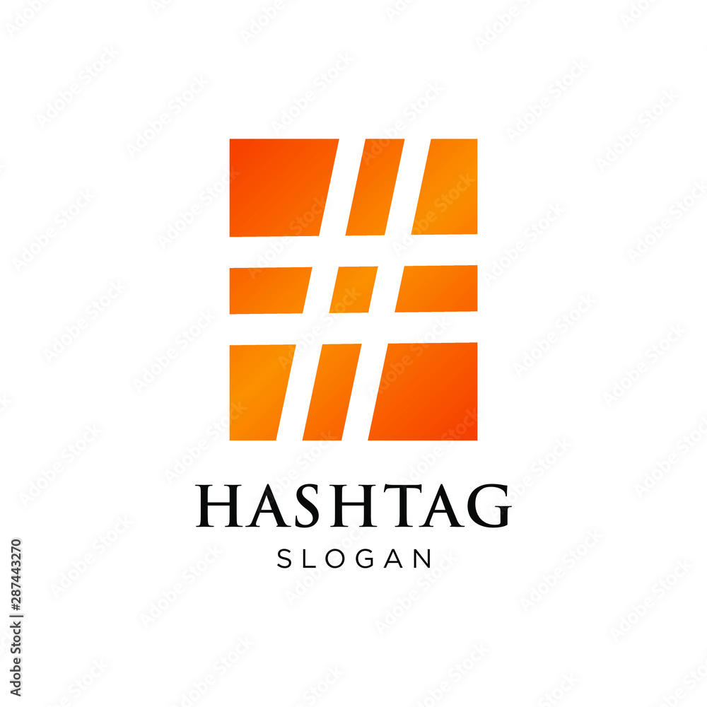 Obraz premium Hashtag and rectangle logo icon design template vector inspiration