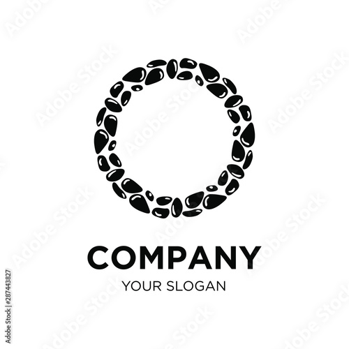 stone pile order in a circle logo design template for spa/relaxing bussiness