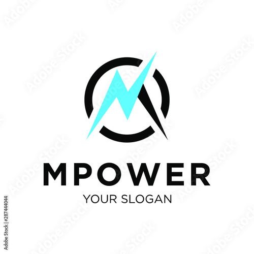 initial letter M icon logo design template with lightning - thunder - bolt - electric - vector Free Download initial letter M icon logo design template with lightning - thunder - bolt - electric - vector - GFXLoad