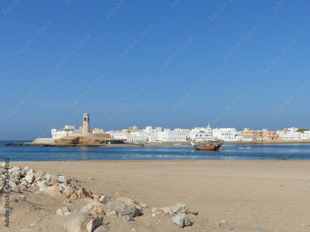 Al Ayjah Lighthouse and Sur (صور) Skyline Sultanate of Oman