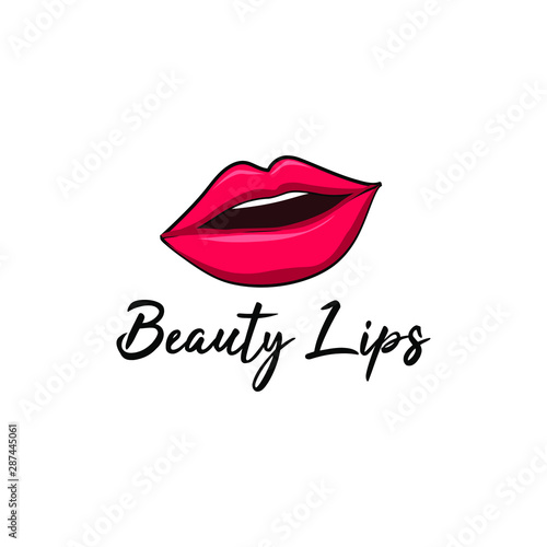 Beauty Lips Logo Design Template