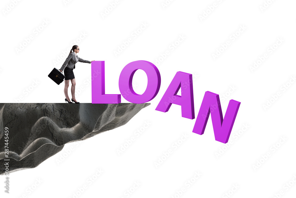 Debt and loan concept with businesswoman Debt and loan concept with businesswoman