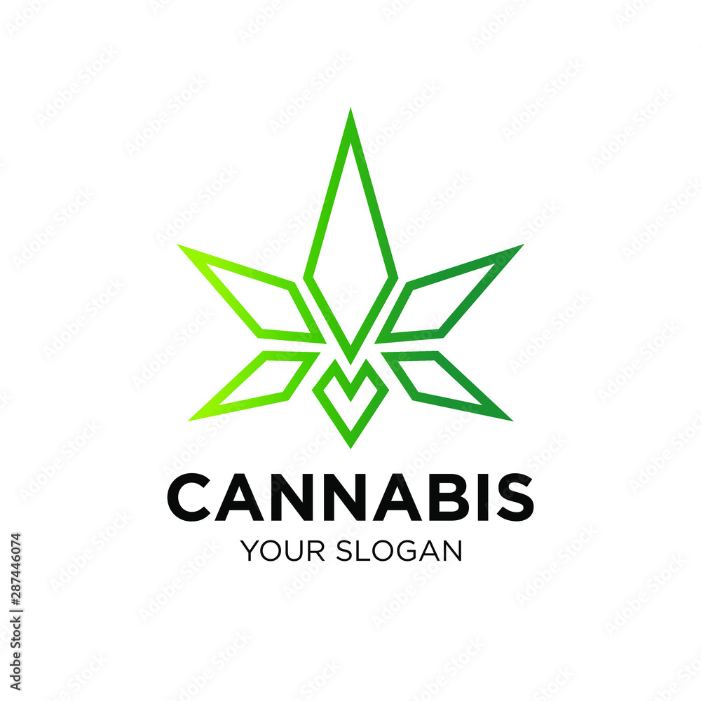 Abstract Cannabis / Marijuana Leaves Logo Design Template Abstract Cannabis / Marijuana Leaves Logo Design Template