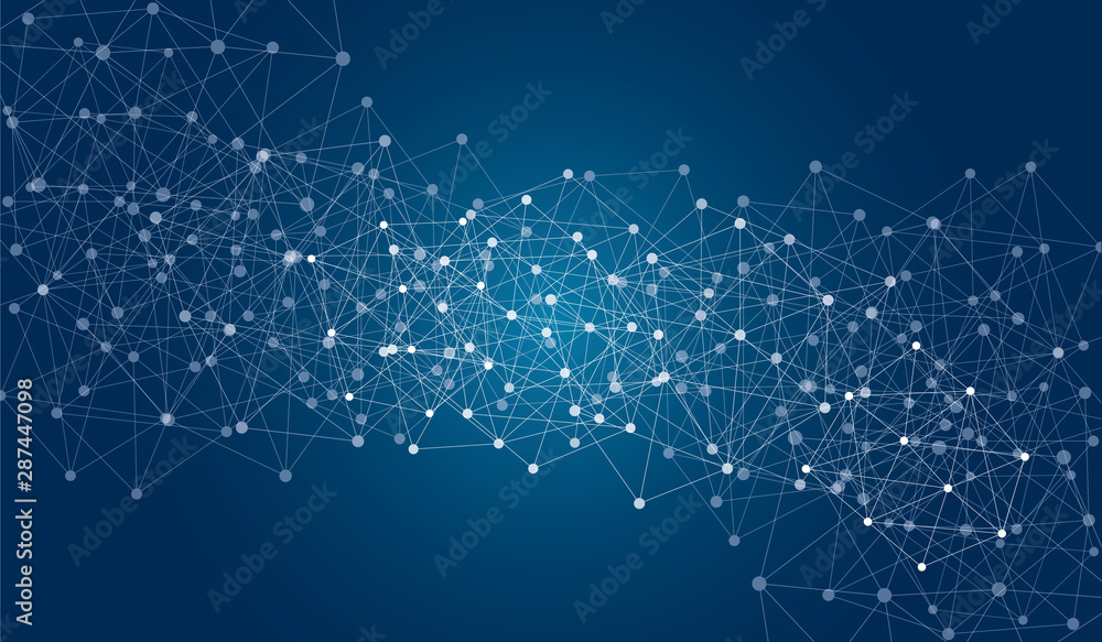 Digital abstract background. Blockchain structure. Vector Illustration