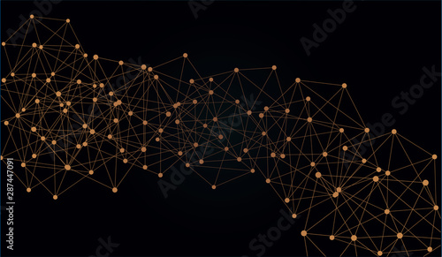 Digital abstract background. Blockchain structure. Vector Illustration
