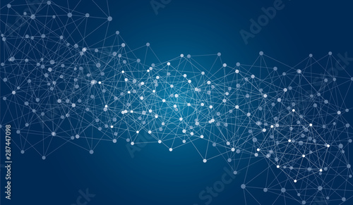 Digital abstract background. Blockchain structure. Vector Illustration