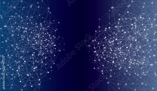 Digital abstract background. Blockchain structure. Vector Illustration