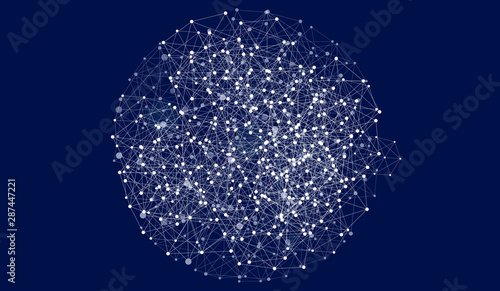 Digital abstract background. Blockchain structure. Vector Illustration