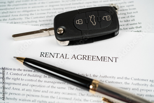 Rental agreement with car key