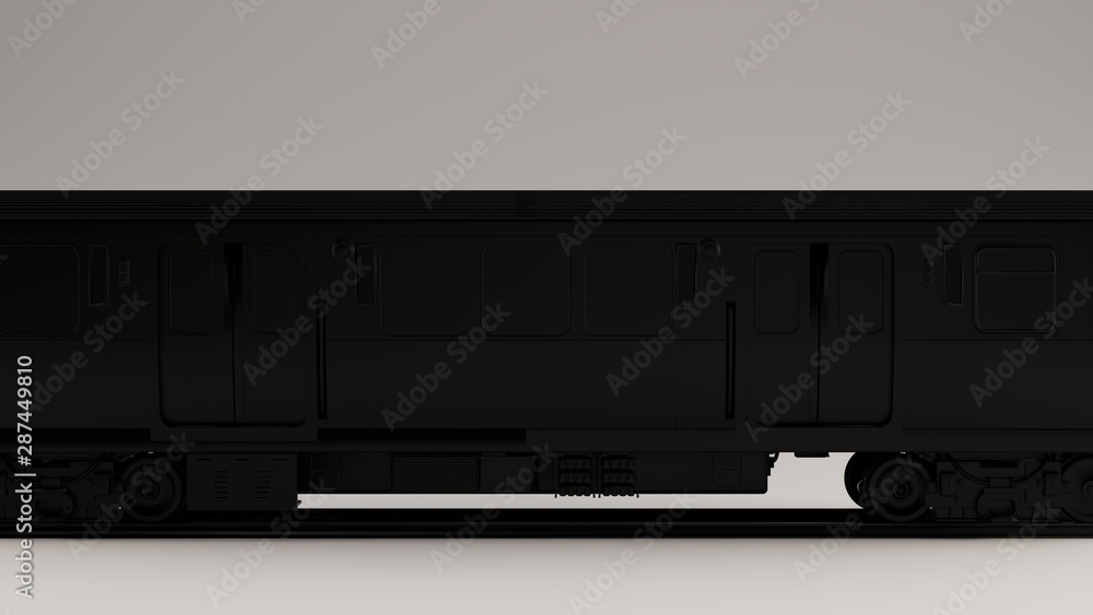 Black Subway Train Rapid Transit Side Middle View 3d illustration 3d render Black Subway Train Rapid Transit Side Middle View 3d illustration 3d render
