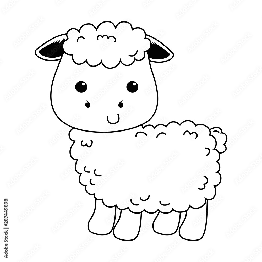 Isolated sheep cartoon vector design Isolated sheep cartoon vector design