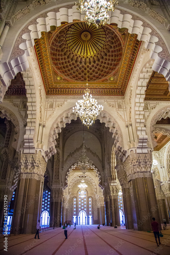 Interior of Hassan II Mosque of Casablanca. Morocco