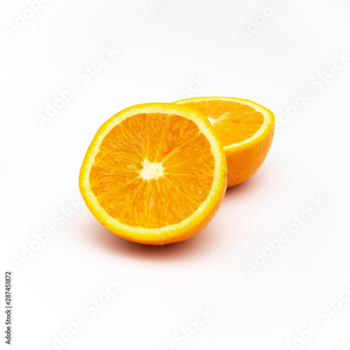 slice of orange isolated on white background