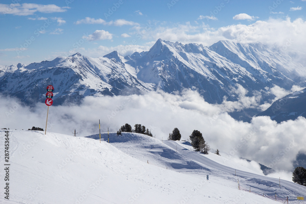 view of Mayrhofen ski resort, Austrian Alps view of Mayrhofen ski resort, Austrian Alps