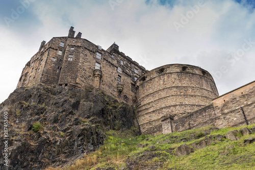 Looking up the hill at Edinburgh Castle.