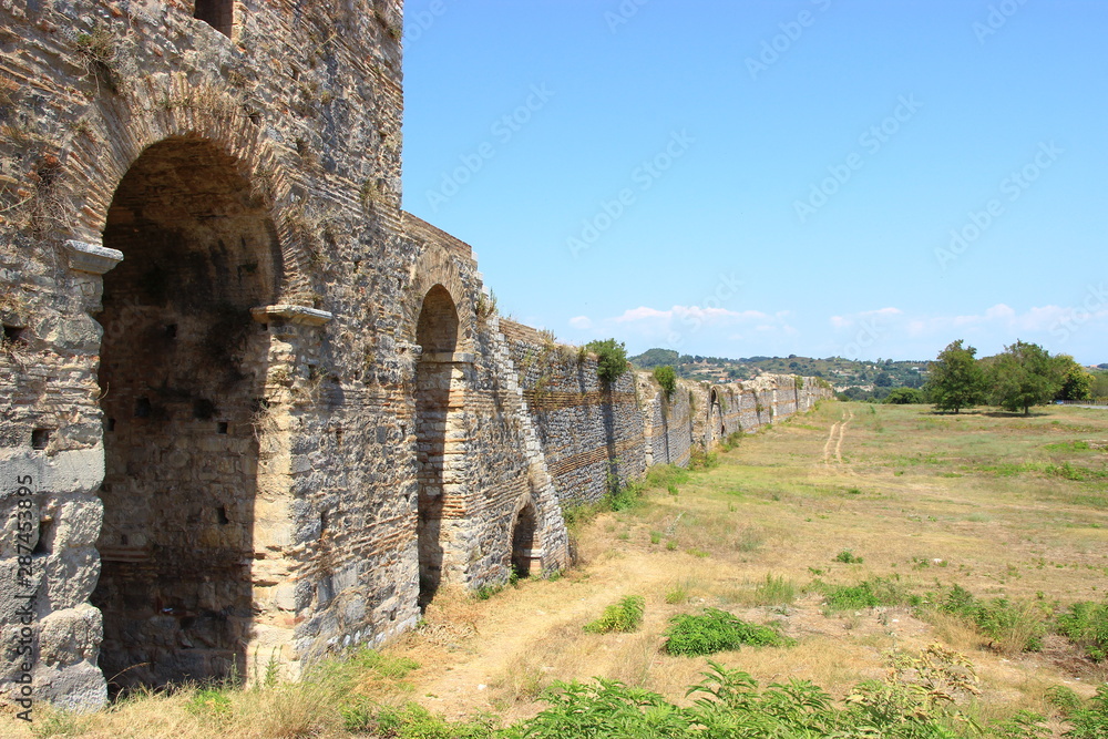 The ancient walls of the Roman empire city of Nicopolis near the city of Preveza in Epirus, Greece