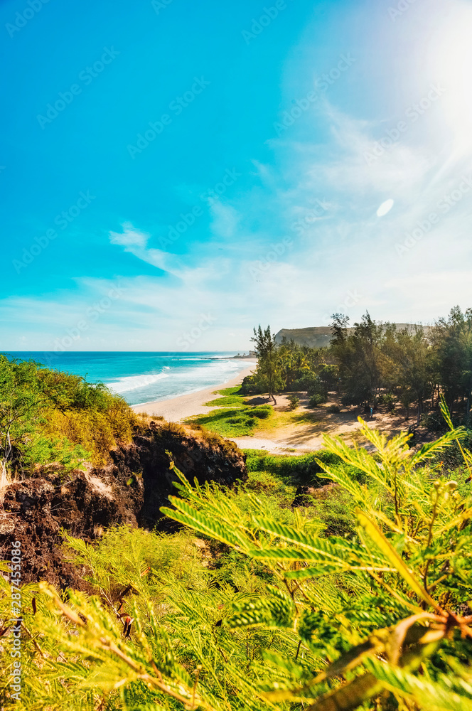Boucan Canot Beach at Reunion Island - Touristic site Boucan Canot Beach at Reunion Island - Touristic site