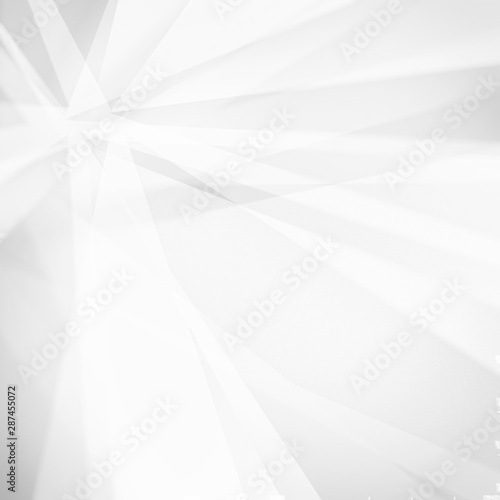 Abstract white background with triangle shapes or blurred ray lines and layers in trendy abstract design element. Elegant soft style illustration