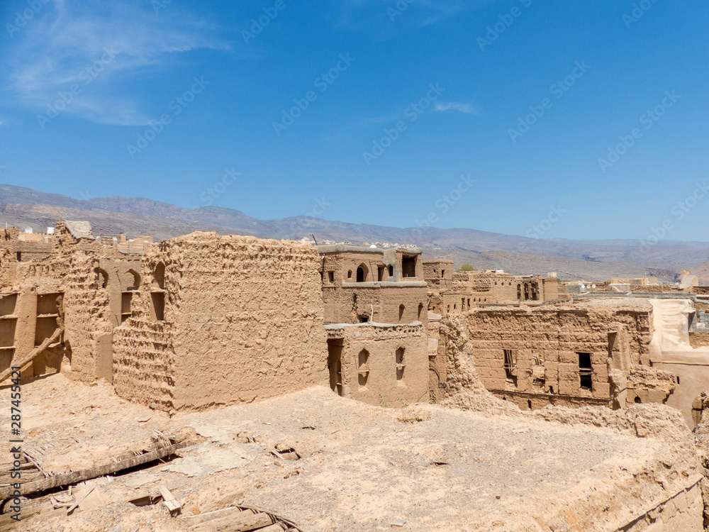 Ruins in the Old Village of Al Hamra Sultanate of Oman    