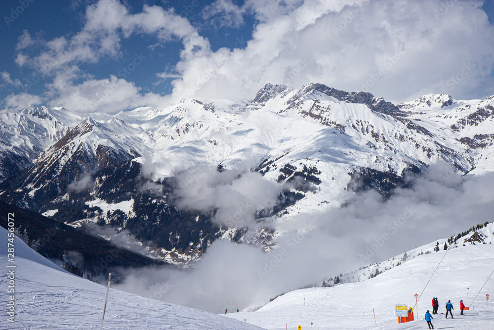 view of Mayrhofen ski resort, Austrian Alps