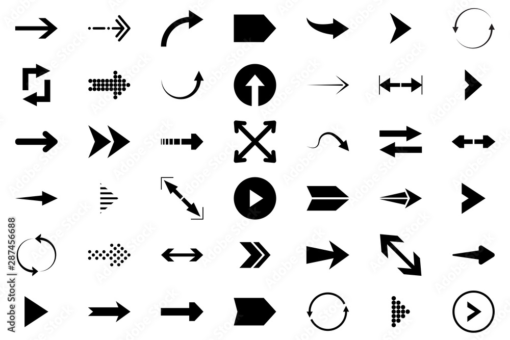 Arrows big black set icons. Arrow icon. Arrow vector collection. Arrow. Cursor. Modern simple arrows. Vector illustration Arrows big black set icons. Arrow icon. Arrow vector collection. Arrow. Cursor. Modern simple arrows. Vector illustration