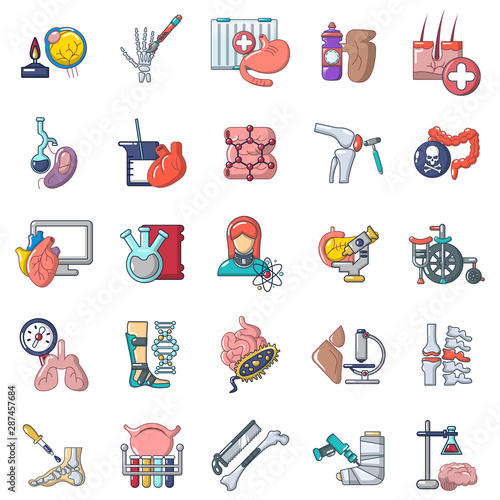 Medical investigation icons set. Cartoon set of 25 medical investigation vector icons for web isolated on white background