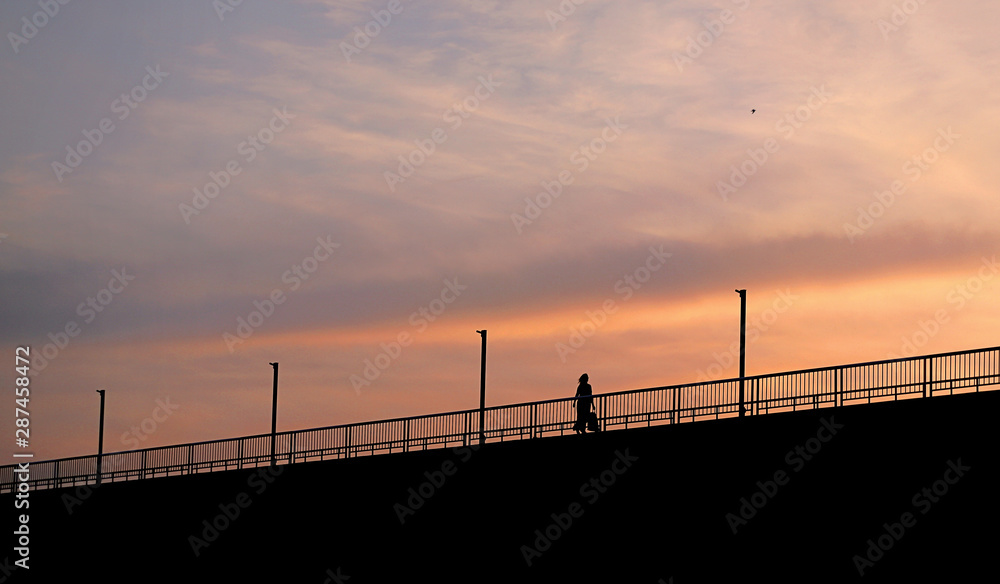 Lady on a bridge