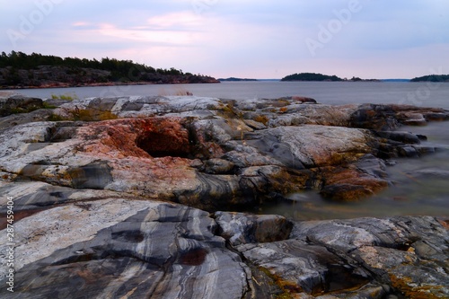 Rocky shoreline in Sweden