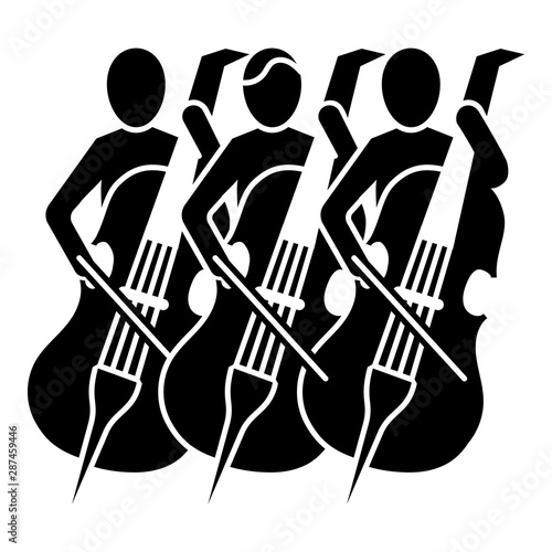 Musician orchestra icon. Simple illustration of musician orchestra vector icon for web design isolated on white background