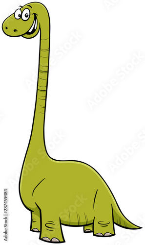 cartoon illustration of happy dinosaur character