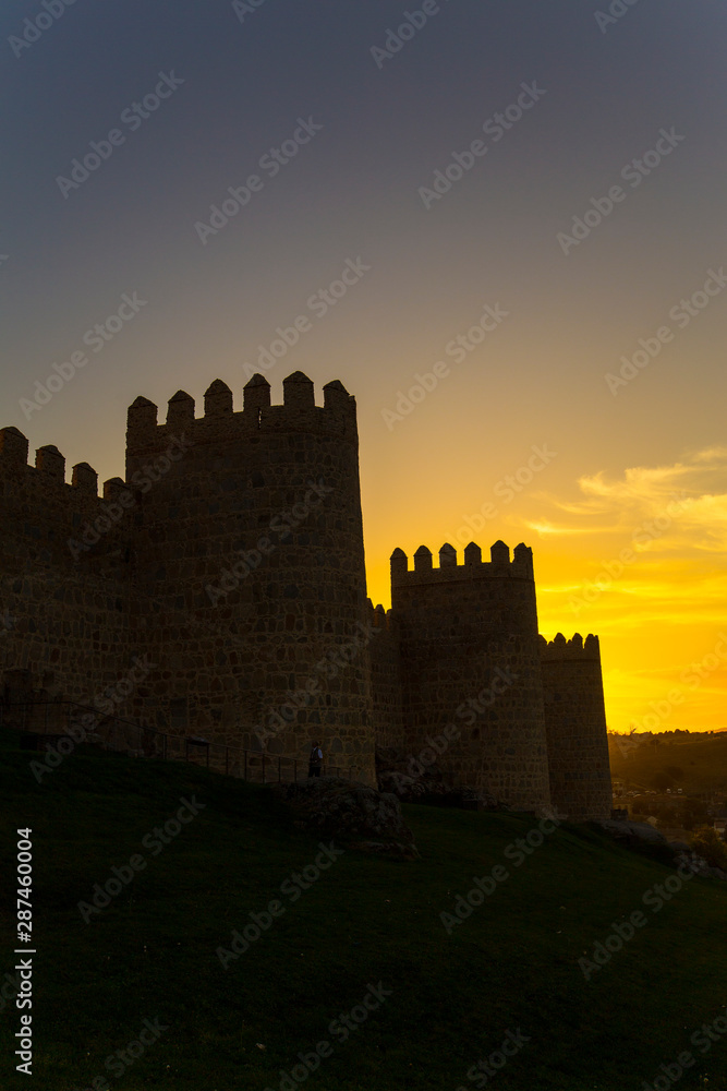 Sunset on the walls of Ávila vertical photo