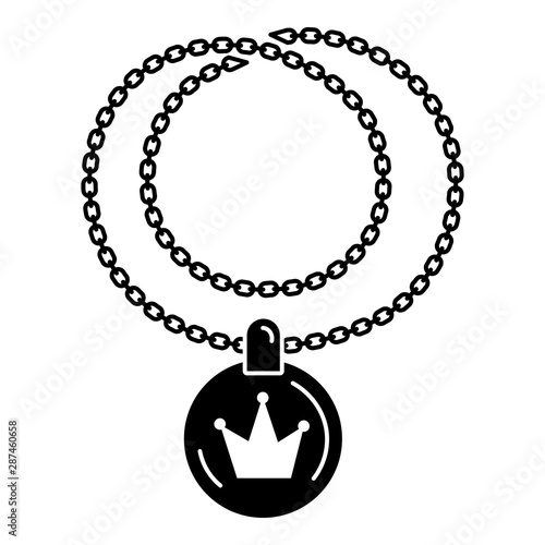 Rapper necklace icon. Simple illustration of rapper necklace vector icon for web design isolated on white background