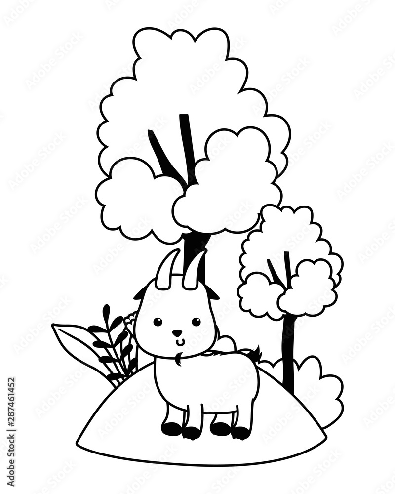 Fototapeta premium Isolated goat cartoon vector design
