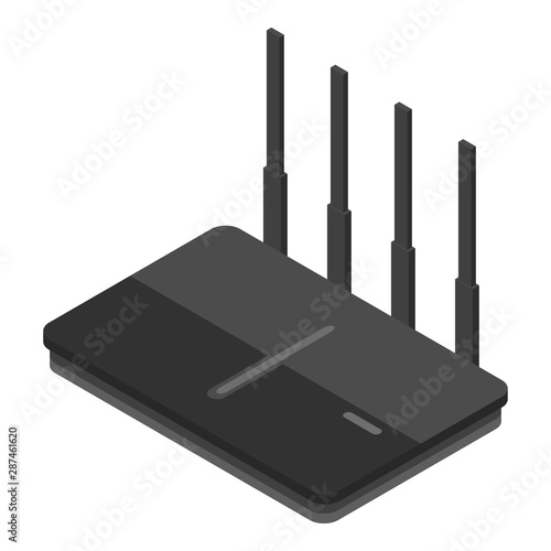 Modem router icon. Isometric of modem router vector icon for web design isolated on white background photo