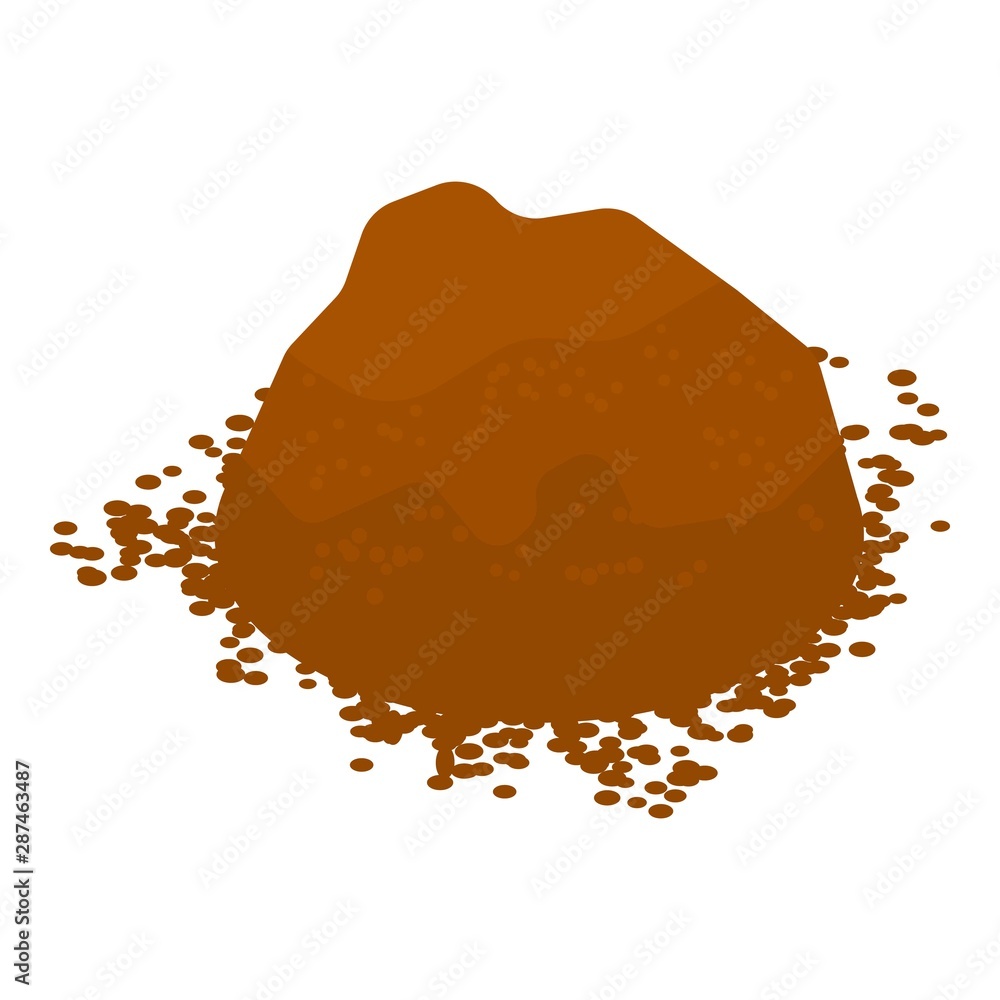 Cocoa powder icon. Isometric of cocoa powder vector icon for web design isolated on white background Cocoa powder icon. Isometric of cocoa powder vector icon for web design isolated on white background